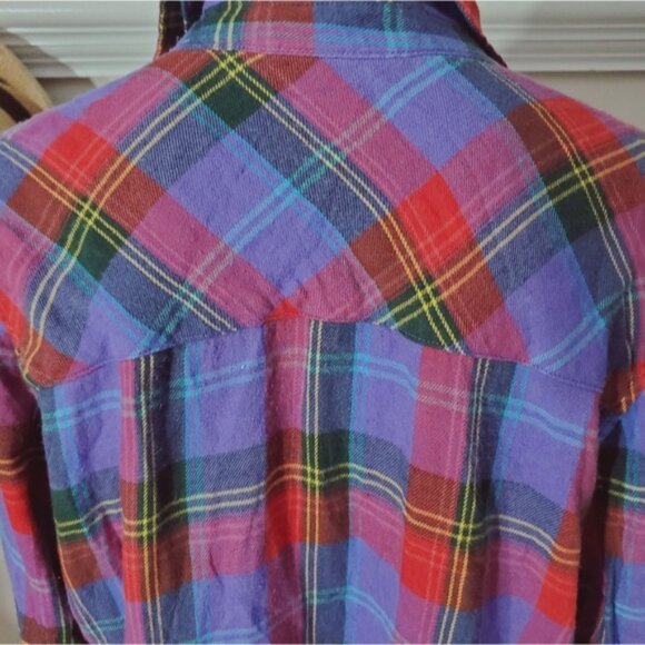 GAP "Purple Plaid" Super soft Cottagecore Long sleeve top- M - Picture 4 of 15